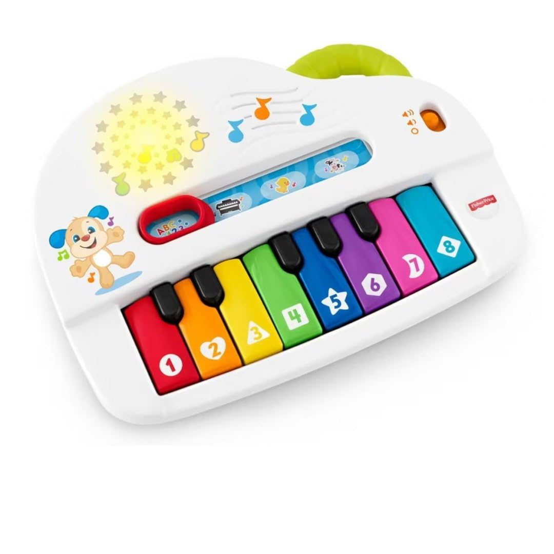 Fisher-Price Babys erstes Keyboard - tragbares Spielzeugklavier mit 4 Spielmöglichkeiten, Liedern, L