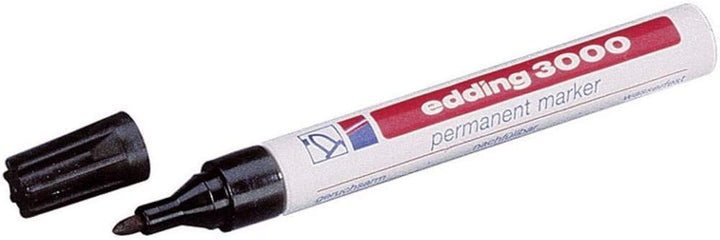 edding 3000 Permanentmarker - schwarz - 10 Stifte - Rund-Spitze 1,5-3 mm - schnell trocknender Perma