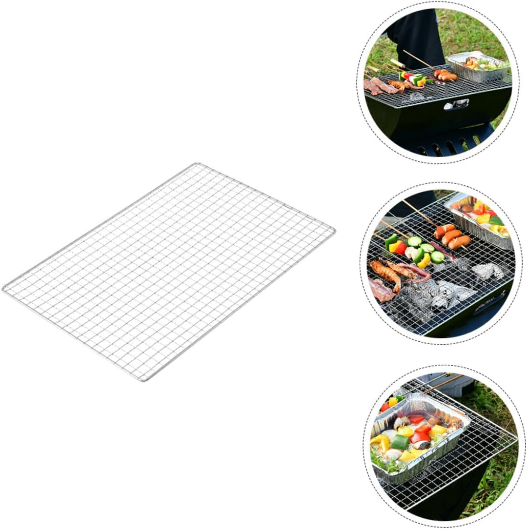 2 Stück Grillrost Edelstahl Quadratisches Grillgitter 40x26cm 48x30cm Outdoor Grillmatte für Gemüse