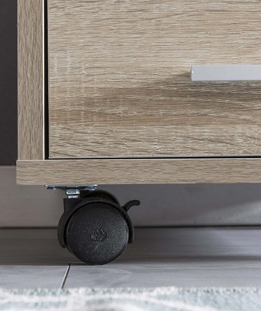 Finebuy Rollcontainer 33 x 63 x 38 cm Holz Schubladenschrank Schreibtisch, Büro Schrank mit 5 Schubl