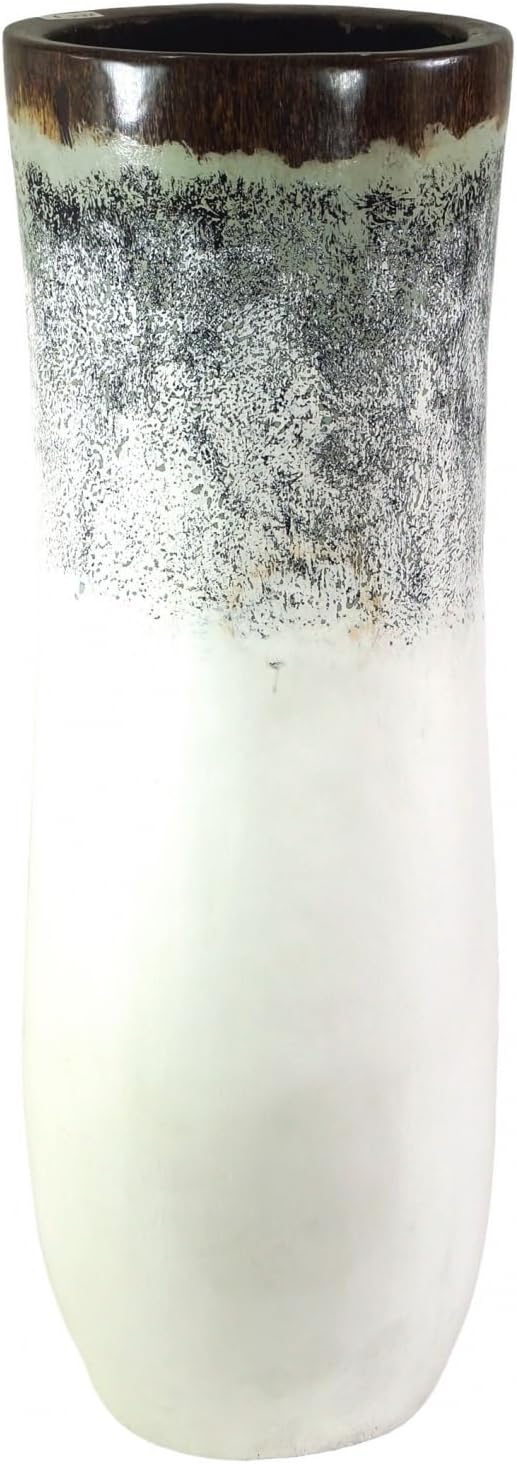 GURU SHOP Vase, Übertopf, Pflanzgefäss aus Palmholz, Grösse: Klein 37x18x18 cm, Vasen & Blumentöpfe