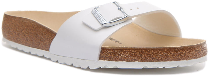 Birkenstock Unisex Erwachsene Pantolette Madrid Birko-Flor normal 43 EU Weiss, 43 EU Weiss