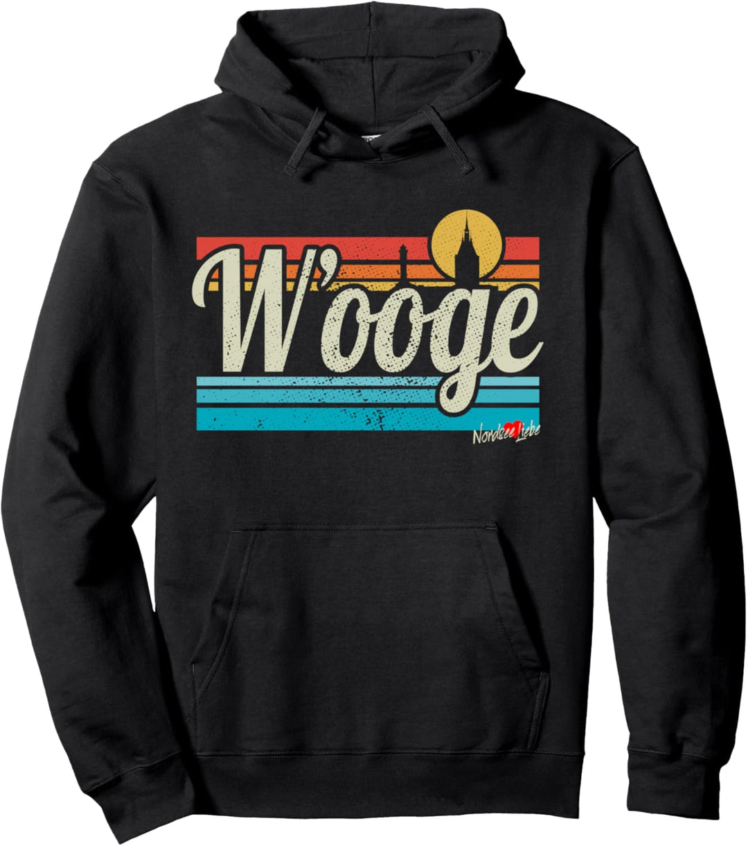 Wangerooge W'ooge Retro Vintage Surfer Nordsee Liebe Pullover Hoodie