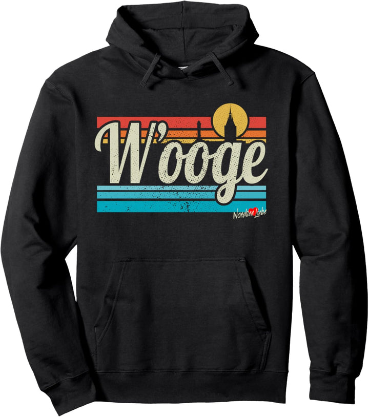 Wangerooge W'ooge Retro Vintage Surfer Nordsee Liebe Pullover Hoodie