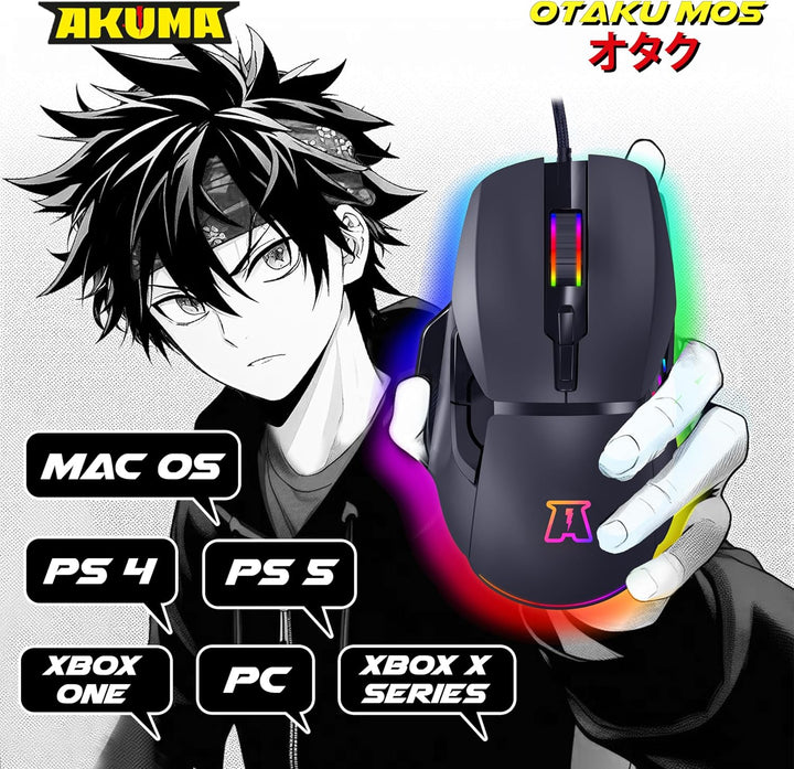 AKUMA Souris Gaming Otaku M05 12800 DPI RGB PROGRAMMABLE Noir