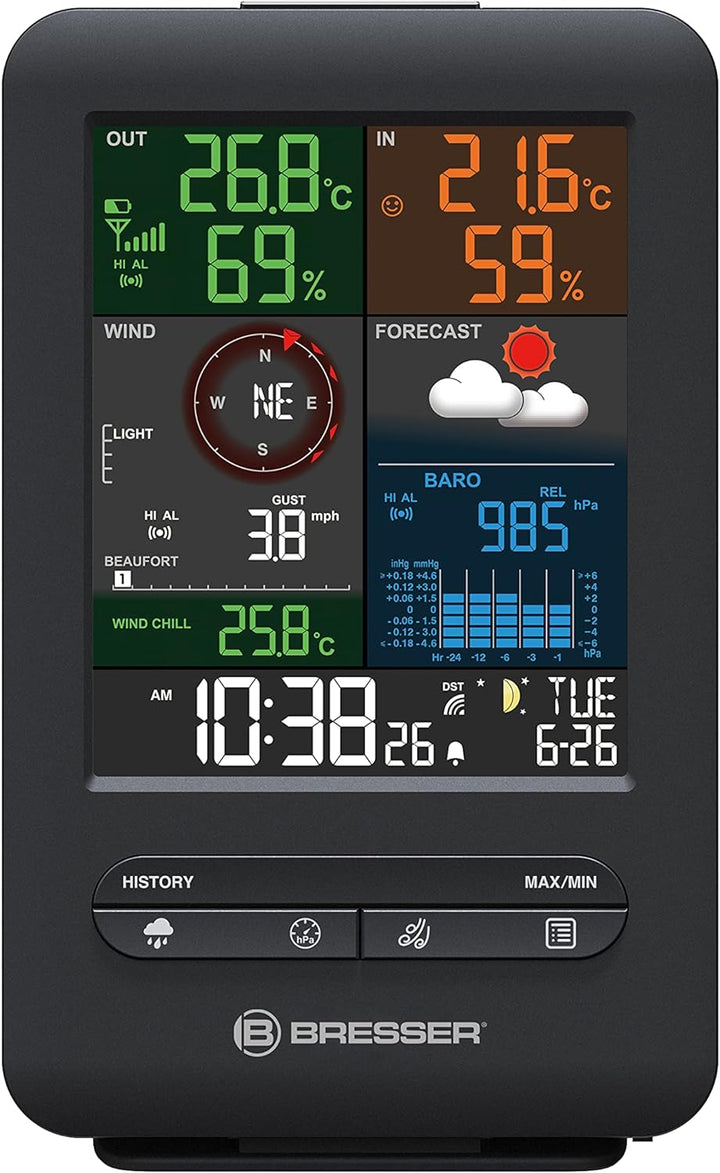 Bresser zusätzliche Basisstation für 7002525 Funk Wetterstation 5-in-1 Beaufort Wetter-Center mit Ra