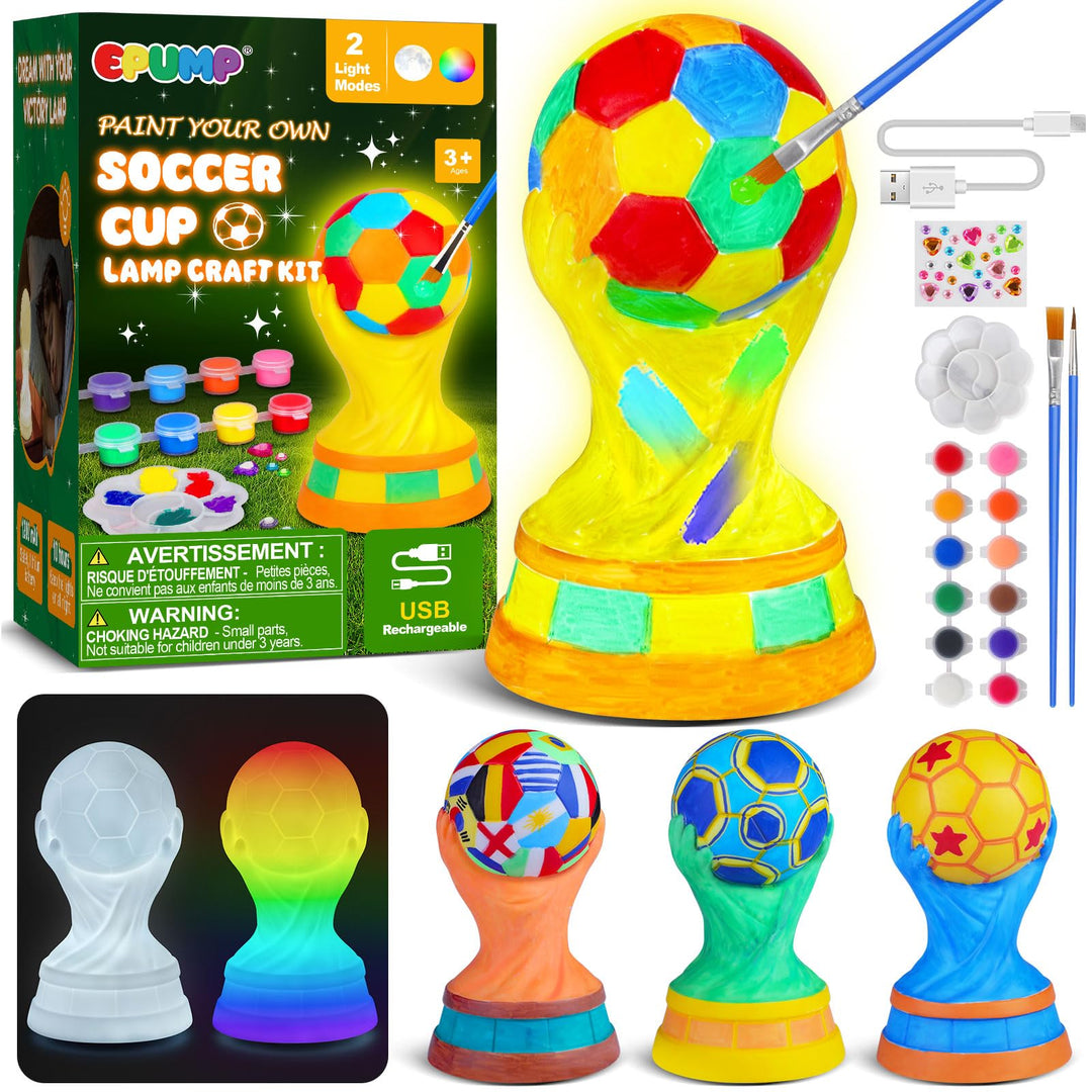 EPUMP Malen dir deine eigene Fussball-Champion-Lampe mit 2 Lichtmodi wiederaufladbarer 1200mAh Fussb