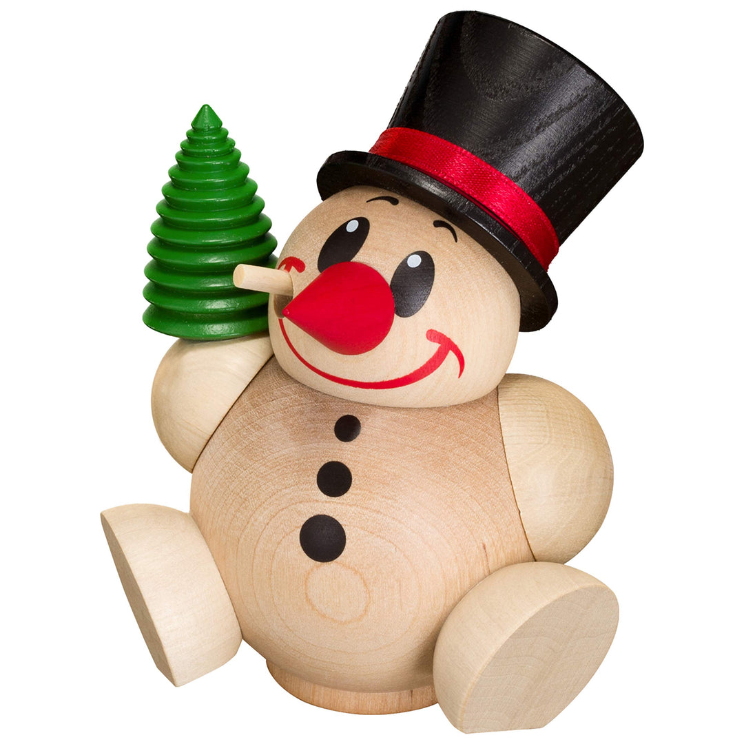 Seiffener Volkskunst | Deko Räuchermännchen | Cool-Man Räuchermann 11 cm | Schneemann | Original Erz