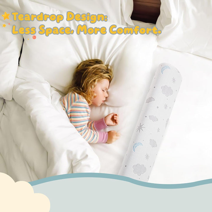 Rausfallschutz Kinderbett - Halb-Wassertropfen Schaumstoff-Schutz, Anti-Rutsch-Grip, Air-Layer-Bezug