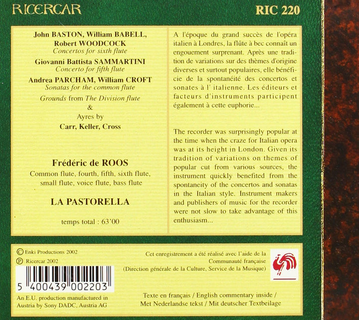 Les Flutes D'Angleterre, Audio-CD