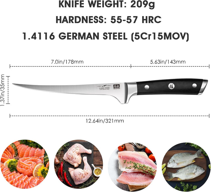 SHAN ZU Damastmesser Kochmesser 67 Schichten Damaststahl Küchenmesser mit G10 Griff 20CM - PRO Serie
