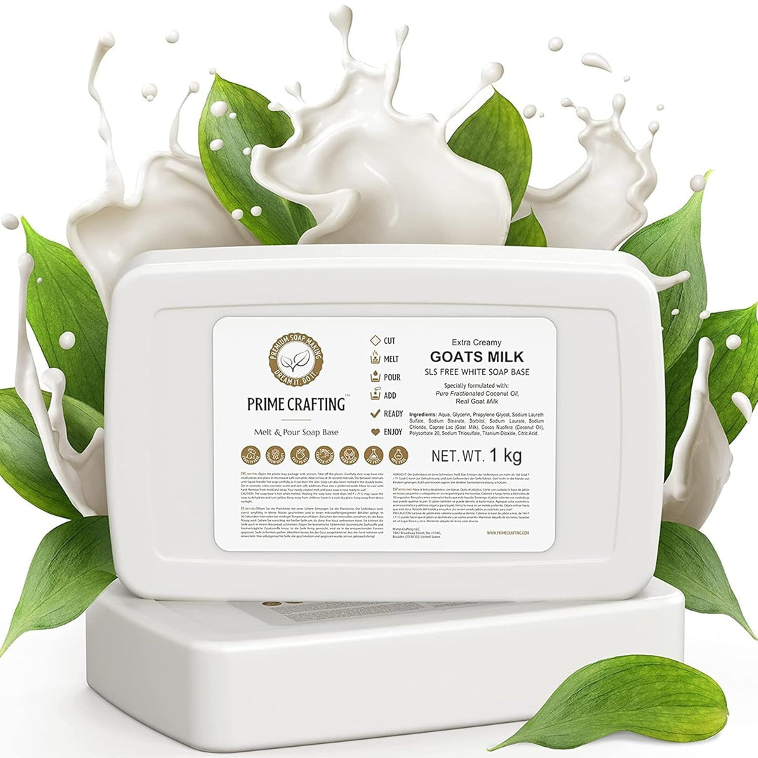 1 kg BIO Ziegenmilch Seifenbasis zur Seifenherstellung - SLS & SLES Frei - Glycerinseife Rohseife zu