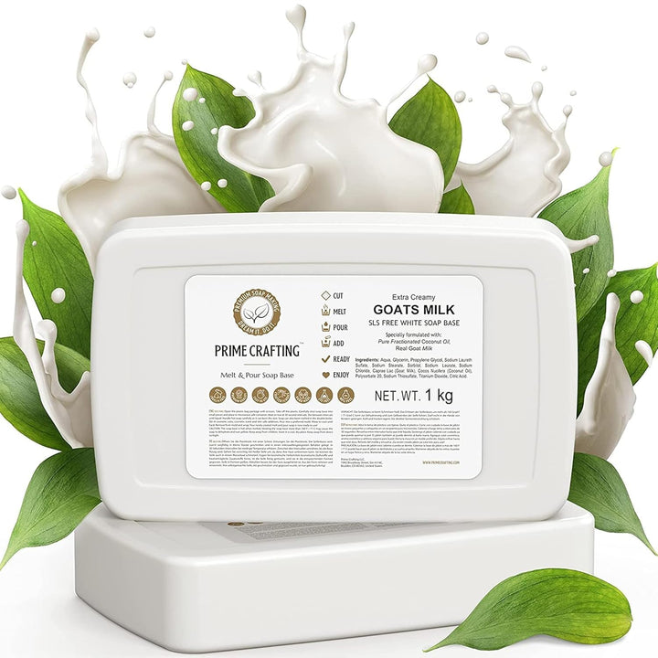 1 kg BIO Ziegenmilch Seifenbasis zur Seifenherstellung - SLS & SLES Frei - Glycerinseife Rohseife zu
