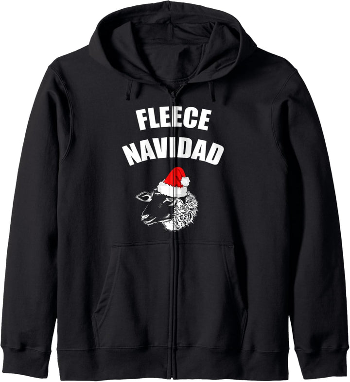 Fleece Navidad Lustiges Schaf Weihnachtsmann Mütze Weihnachten Pullover Kapuzenjacke