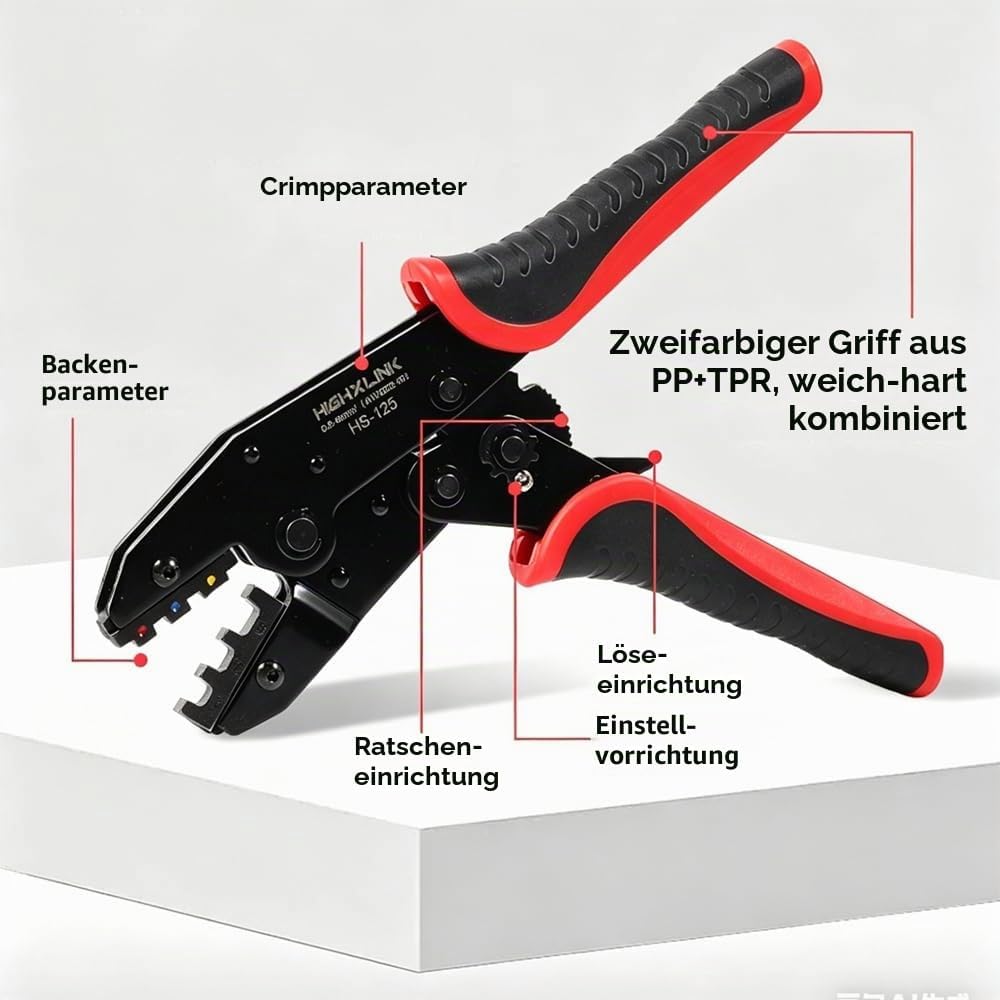 Crimpzange Set für Schrumpfverbinder mit 210 Stück Schrumpf