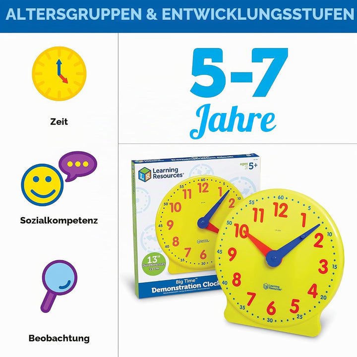 Learning Resources Big Time Learning 12-Stunden-Lernuhr