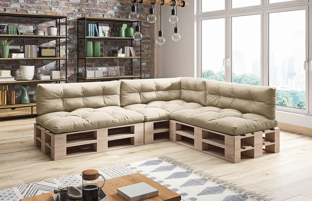 sunnypillow Palettenkissen 7er Set für Europaletten Indoor und Outdoor Palettenpolster Palettensofa