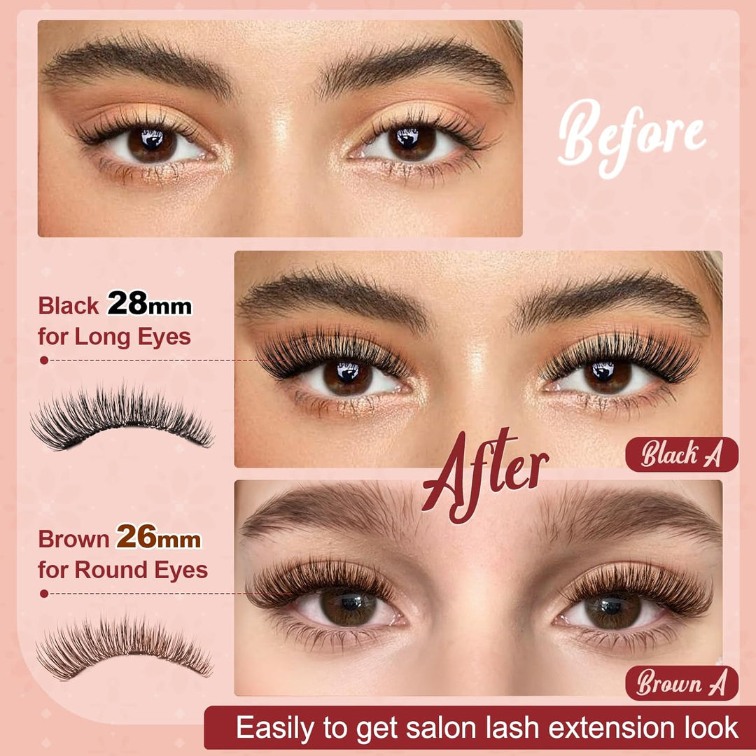 Higu clace Magnetische Wimpern,Magnet Wimpern Ohne Eyeliner,Magnetische Wimpern mit Applikator,Wimpe