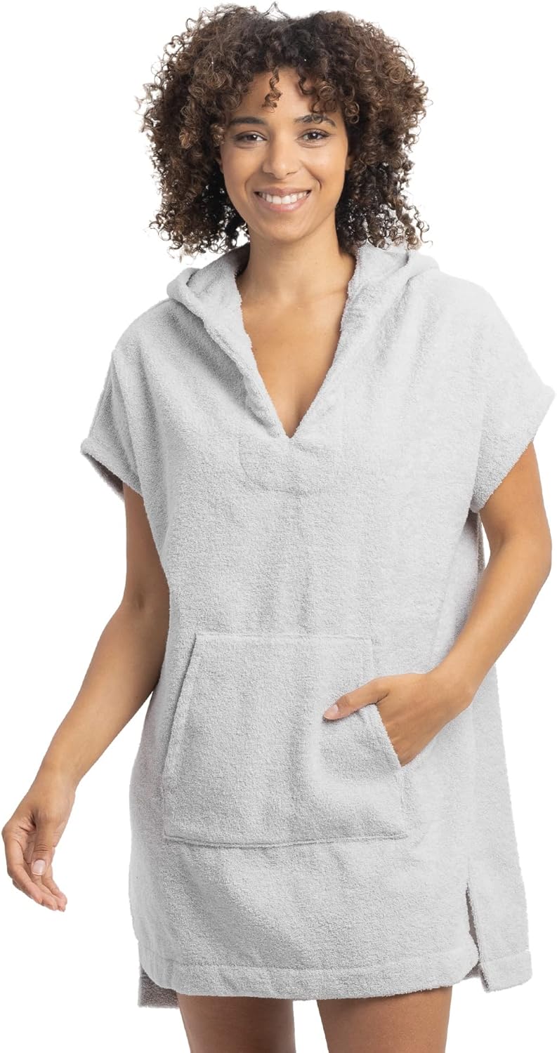 HOMELEVEL Poncho Damen Frottee - Badeponcho Badetuch aus 100% Baumwolle - Handtuch für Strand Sauna