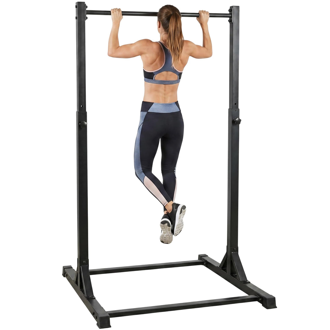 Soozier Tragbare Klimmzugstation 8-stufig verstellbar 440LBS Schwarz | Klimmzugstange, multifunktion