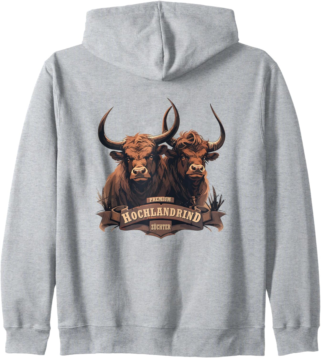 Premium Hochlandrind Züchter Highland Cattle Kapuzenjacke