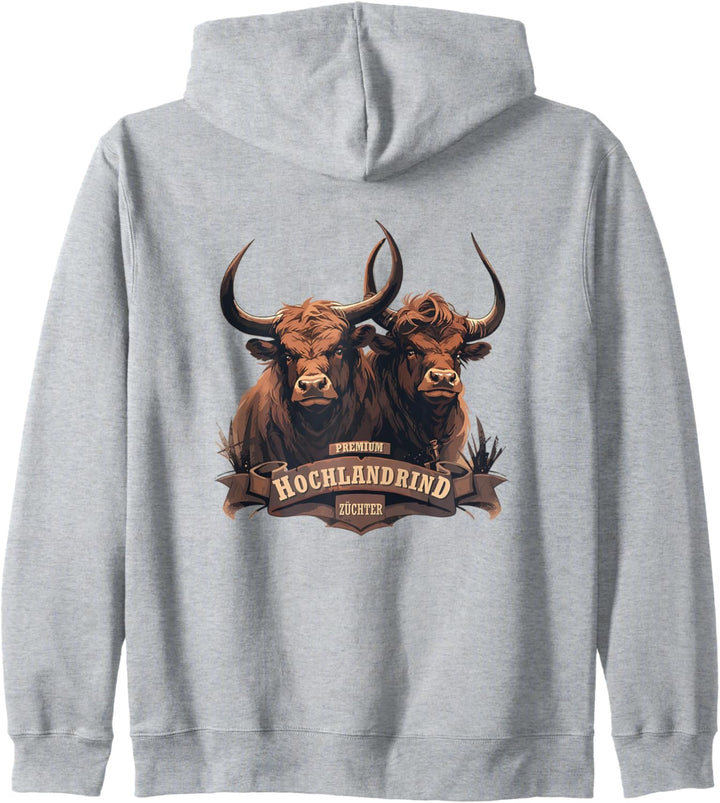 Premium Hochlandrind Züchter Highland Cattle Kapuzenjacke
