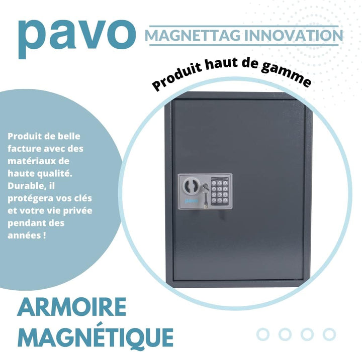Pavo 8013876 HS Kabinett Magnetags, Metall, Dunkelgrau, Gross