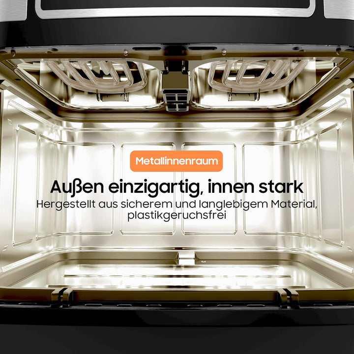 Iceagle Dual Zone Heissluftfritteuse Doppelkammer 10L - Heissluftfritteuse XXL Doppelt mit 8 Program