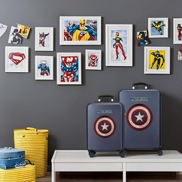 Marvel Avengers Captain America Kofferset Blau 55/68 cms Hartschalen ABS Kombinationsschloss 104L 4