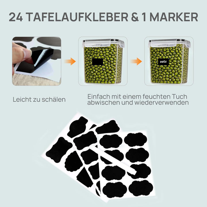Vtopmart 1.6L Vorratsdosen Set, Müsli Schüttdose & Frischhaltedosen, BPA frei Kunststoff Vorratsdose