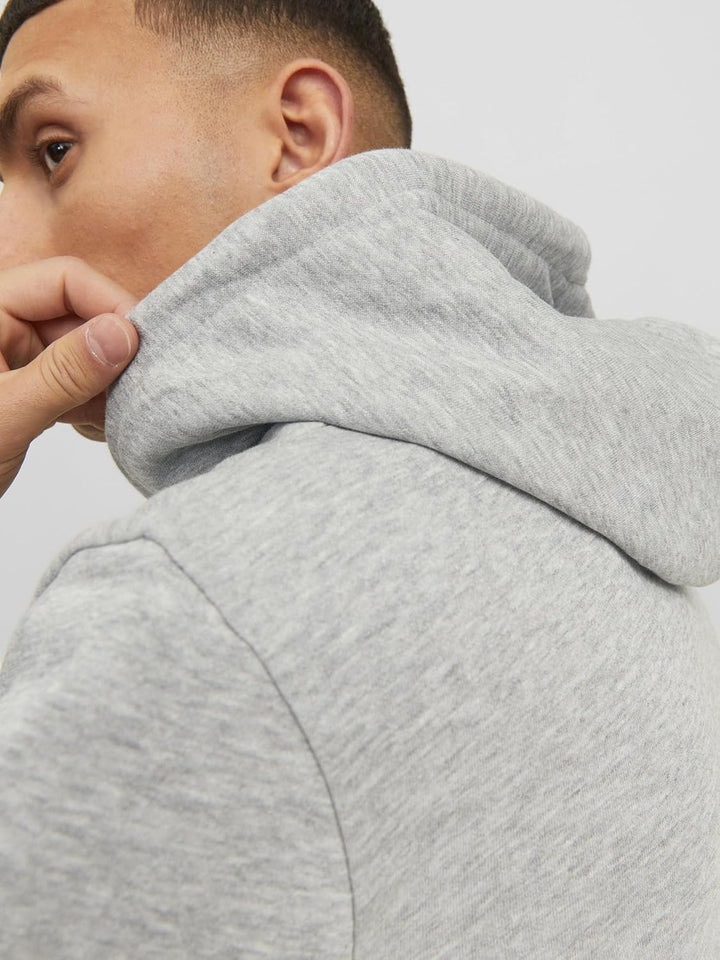 JACK & JONES Herren Jcodust Sweat Hood Sn Kapuzenpullover M Light Grey Melange/Detail:new Lgm, M Lig