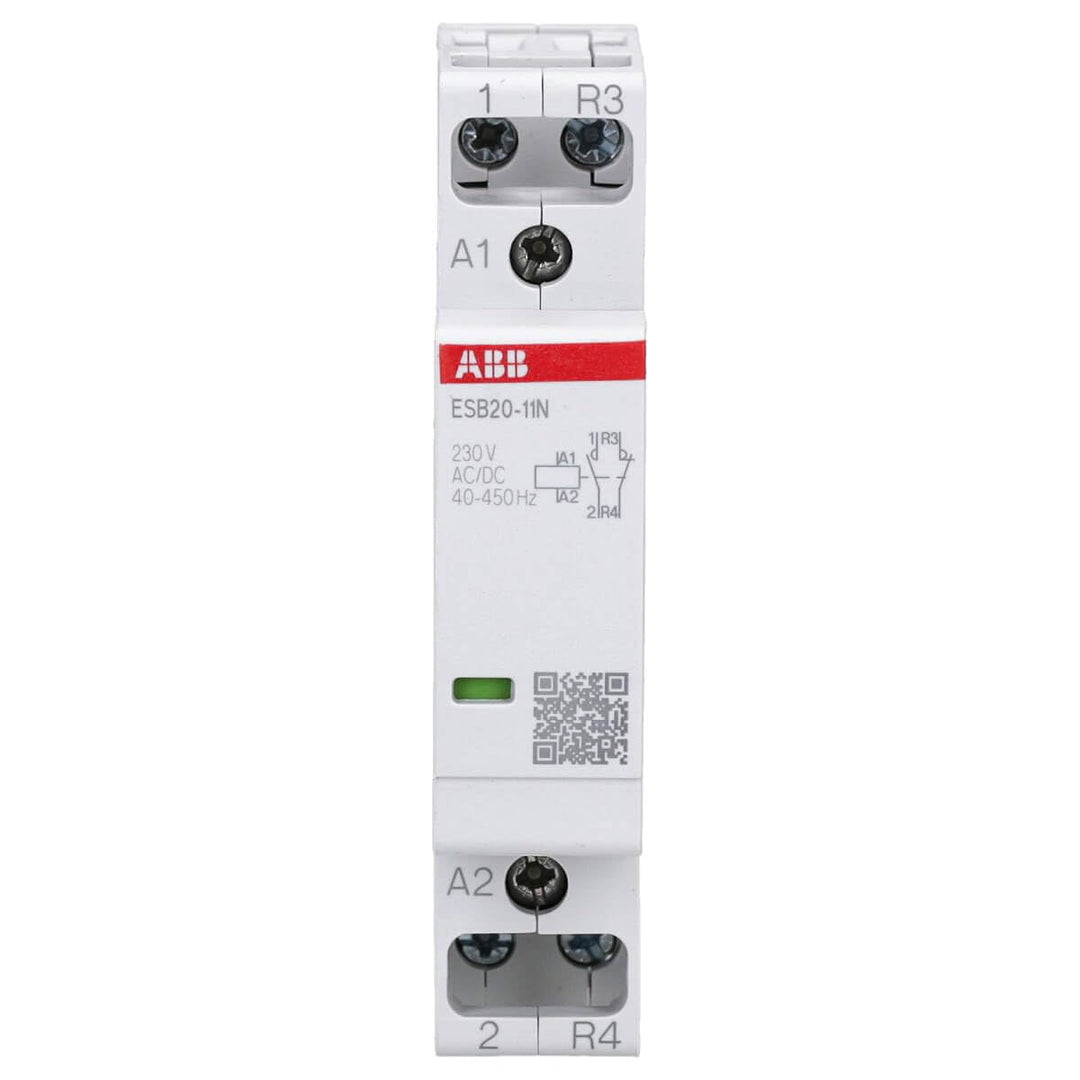 ABB Installationsschütz 20 A, 1S/1Ö, ESB20-11N-06, 230V ABB Installationsschütz, weiss