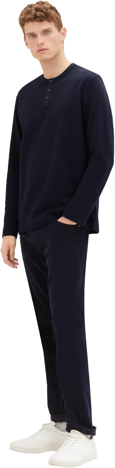TOM TAILOR Herren Longsleeve T-Shirt, 10668 - Sky Captain Blue