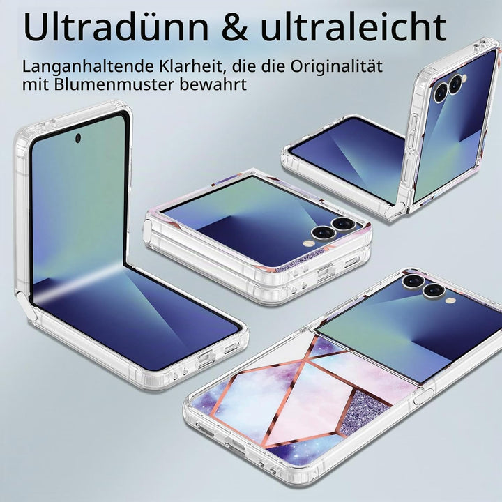Handyhülle für Samsung Galaxy Z Flip 7 Hülle Silikon Dünn Slim Marmor Bunt Muster Motiv Z Flip7 Hand
