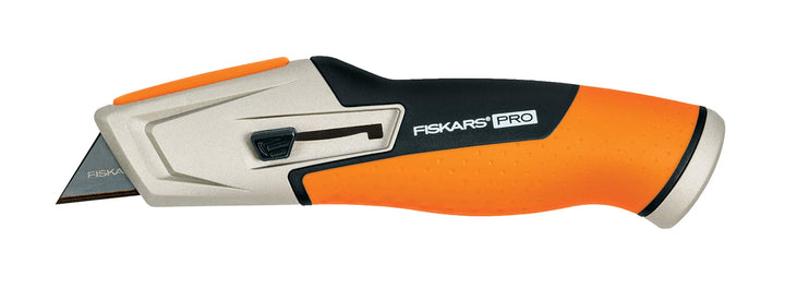 Fiskars Universalmesser mit einziehbarer Klinge, Länge 17,7 cm, Rostfreier Stahl/Kunststoff, Schwarz