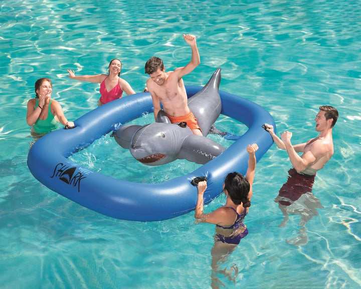 Bestway Haifisch 297 x 188 x 71 cm, aufblasbares Schwimmtier mit extra viel Platz