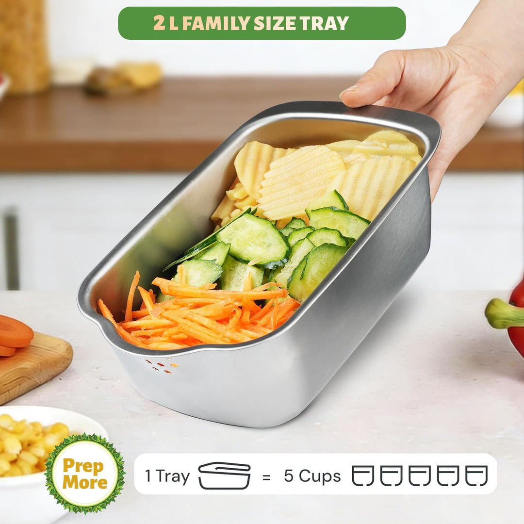 Dicer Smart 9-in-1, Edelstahl Gemüseschneider Und Mandoline Gemüsehobel Set (11 Teile), Julienne- un