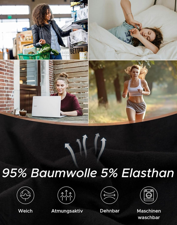INNERSY Unterhosen Damen Baumwolle Slips Mehrpack Hipster Bequem Unterwäsche 6er Pack XS Buntes Schw