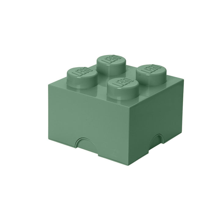 LEGO Aufbewahrungsstein, 4 Noppen, Stapelbare Aufbewahrungsbox, 5,7 l, sand grün