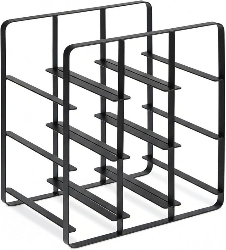 Relaxdays Weinregal Metall, 9 Flaschen, Weinhalter, HBT 30,5 x 27,5 x 20 cm, Weinständer für Küche &