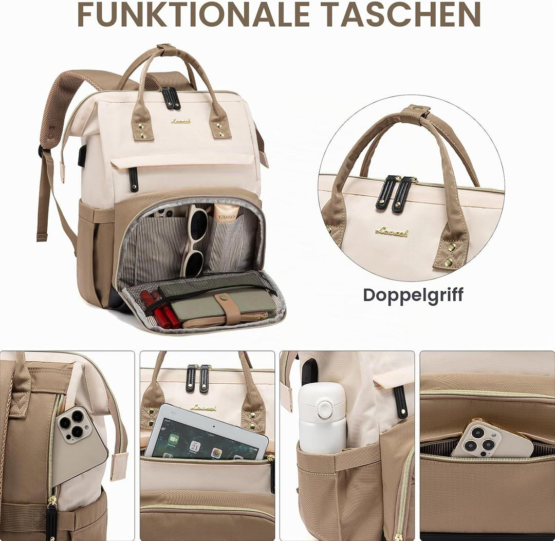 LOVEVOOK Rucksack Damen Laptop Rucksack mit Laptopfach 15.6 Zoll Schulrucksack Mädchen Teenager Schu