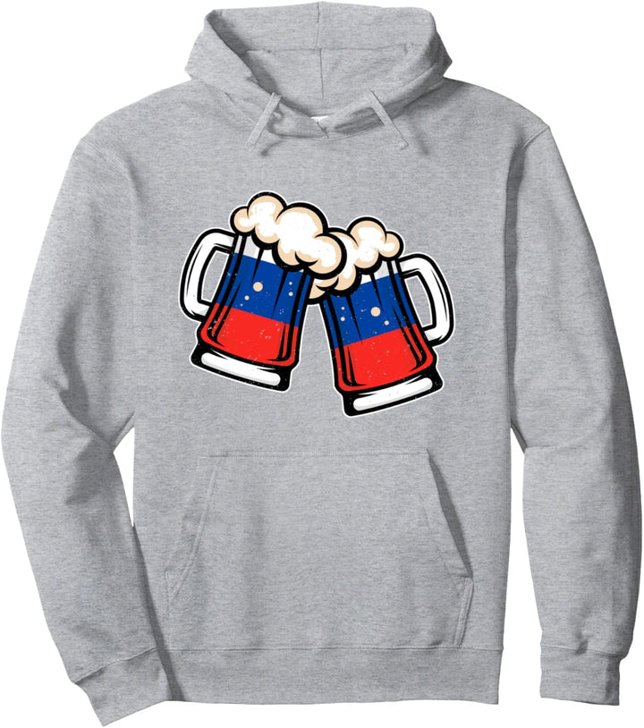 Bierkrug mit Russland-Flagge, cooles russisches Bier Pullover Hoodie