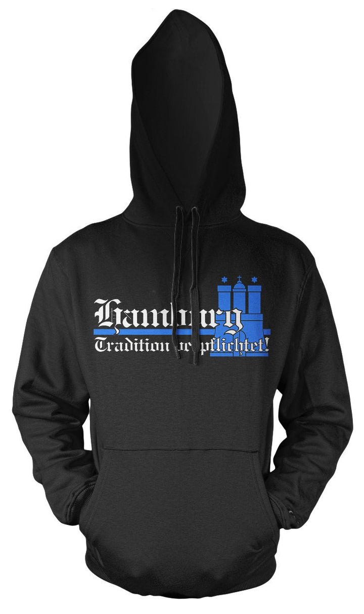 Hamburg Tradition Männer und Herren Kapuzenpullover | Fussball Ultras Geschenk | Front (XL, Schwarz)
