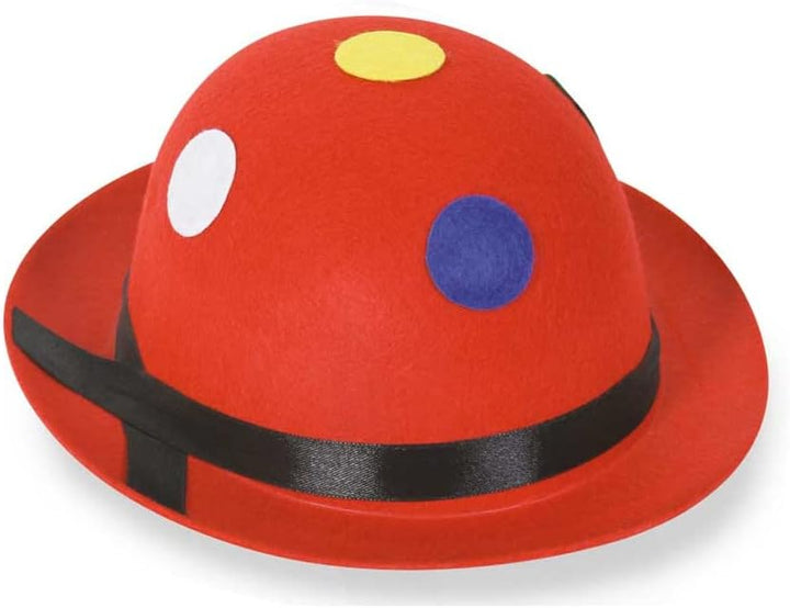 KarnevalsTeufel Kostüm-Set Clown 5-teilig Weste mit passender Schleife und Mini-Melone, Handschuhe u