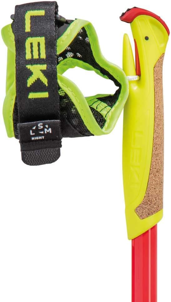 Leki Ultratrail Fx Junior Gelb-Rot - Leichter Verstellbarer Kinder Carbon Laufstock, Grösse 95-110cm