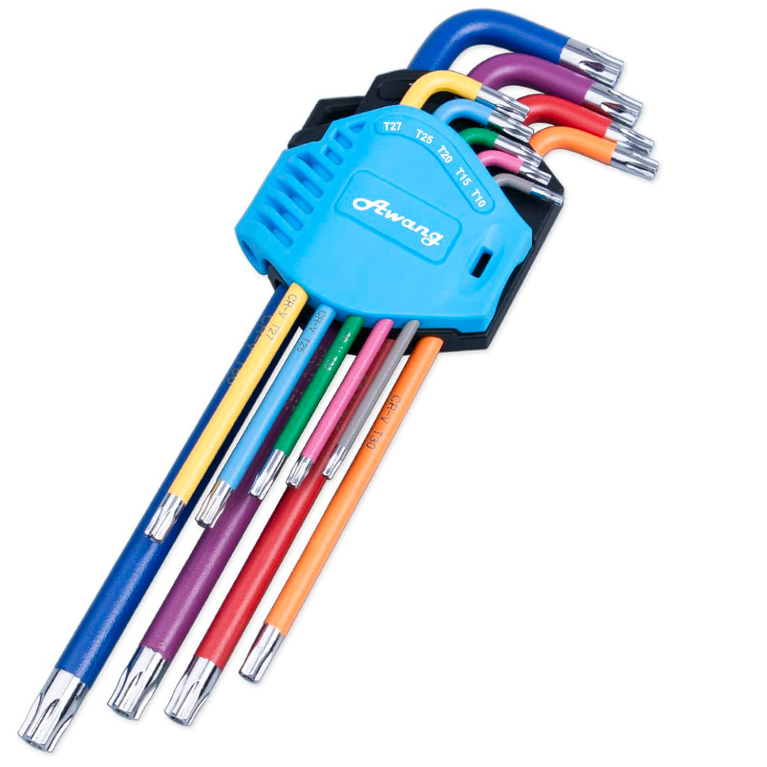Awang Torx Innensechskant 9tlg Winkelschlüsselsatz mit Griff Innensechskantschlüssel TX Winkelschlüs
