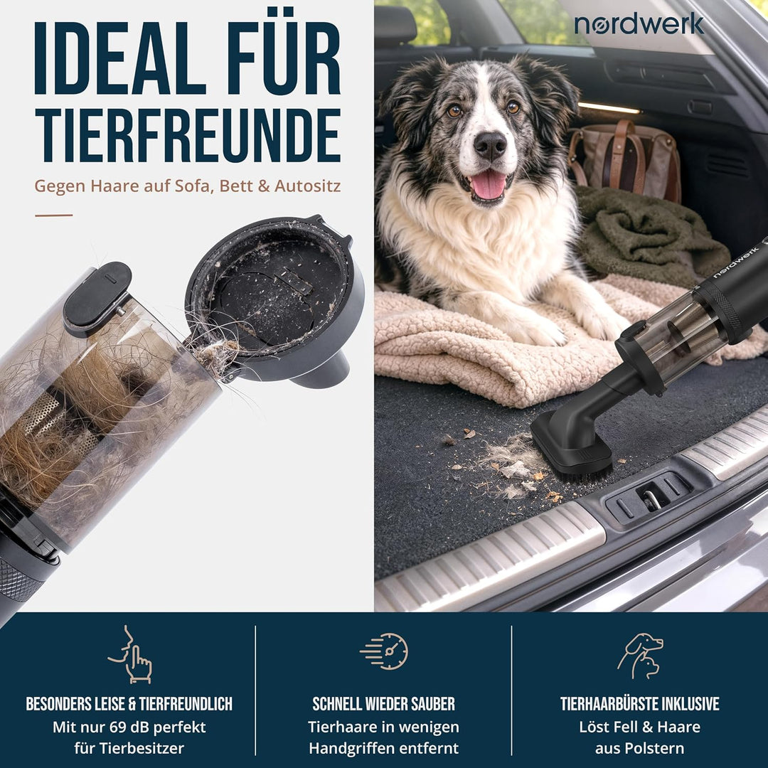 Akku Handstaubsauger Nordwind NEO für Auto &amp; Haushalt, kabellos | starker Mini Staubsauger mit DeepR