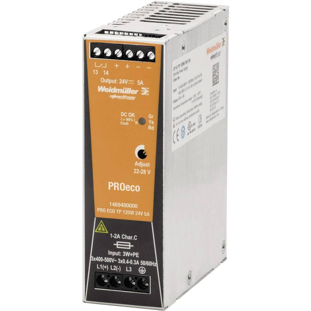 Weidmueller PRO ECO 120W 24V 5A Hutschienen-Netzteil (DIN-Rail) 24 V/DC 5A 120W 1 x