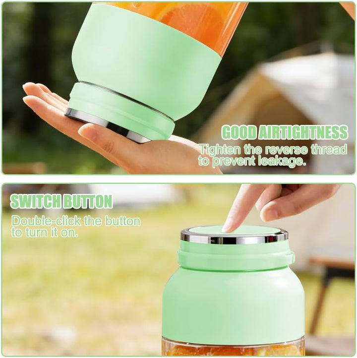 Tragbarer Mixer Smoothie Maker, Mixer to go 1200 ml, Wiederaufladbar Standmixer Blender Bottle mit 3