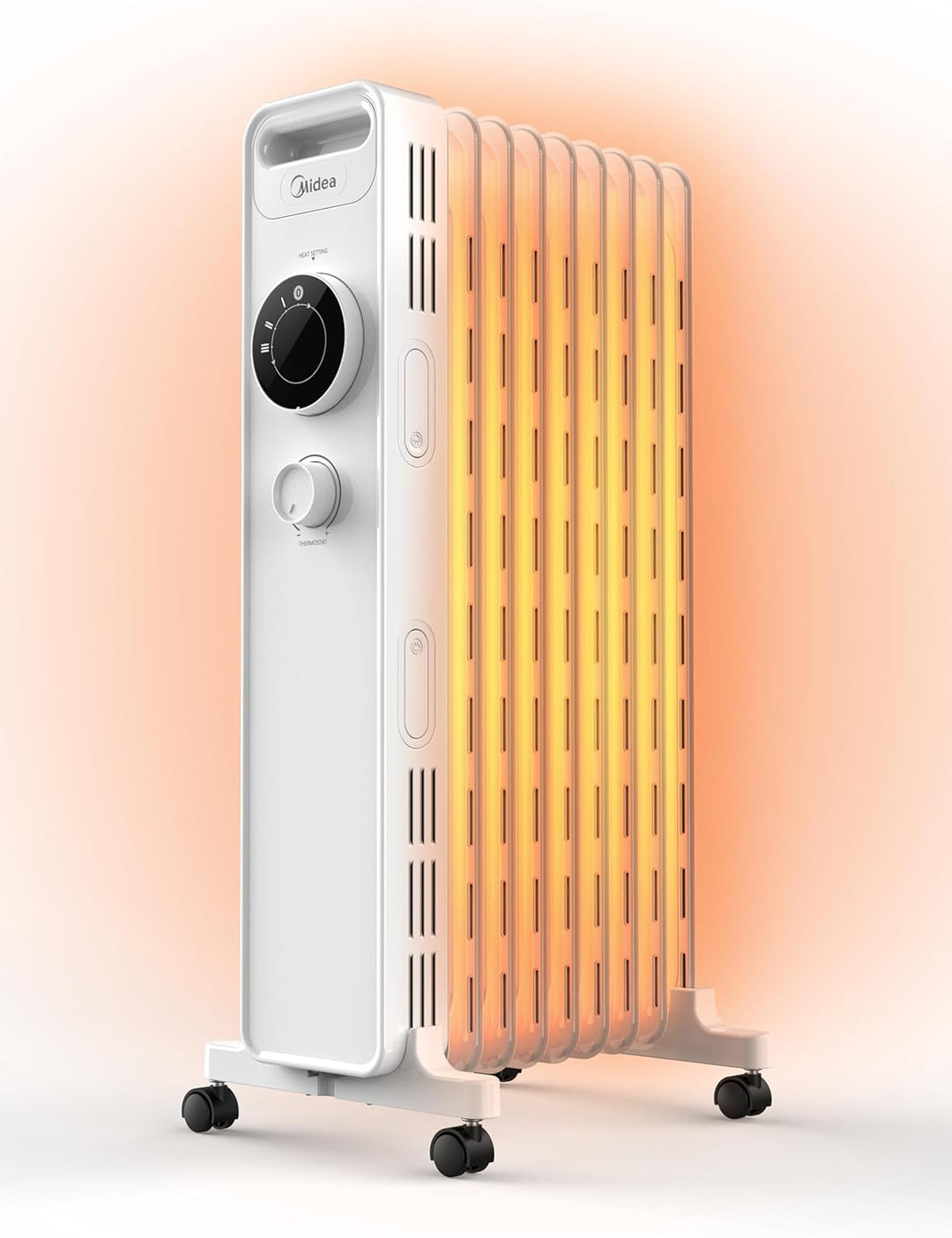 Midea NY2009-22M Ölradiator 2000W Energiesparend Leise, Elektroheizung mit 9 Rippen, Thermostat,3 He